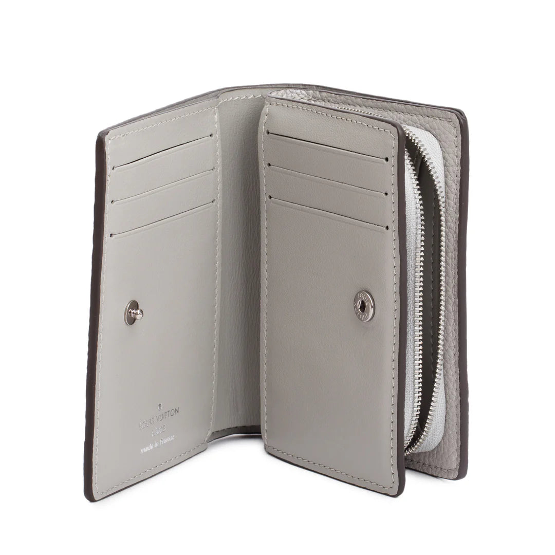 Grey Mahina Leather Clea Wallet w/ Box