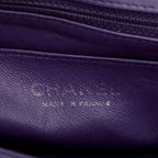 Quilted Purple Lambskin Mini Rectangular Flap Bag