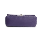 Quilted Purple Lambskin Mini Rectangular Flap Bag