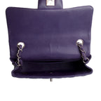 Quilted Purple Lambskin Mini Rectangular Flap Bag