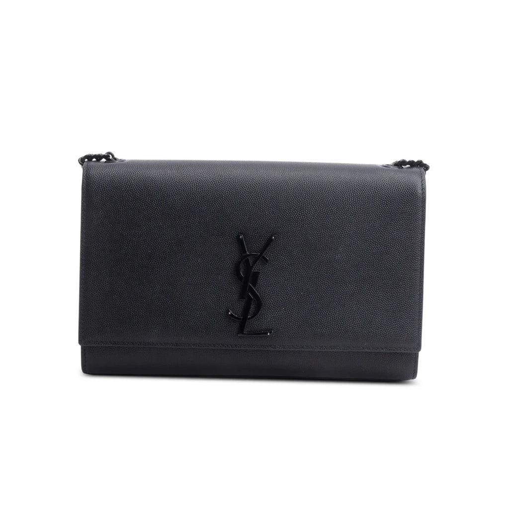 2020 So Black Grain De Poudre Leather Medium Kate Bag