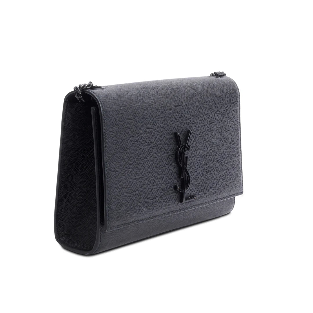 2020 So Black Grain De Poudre Leather Medium Kate Bag