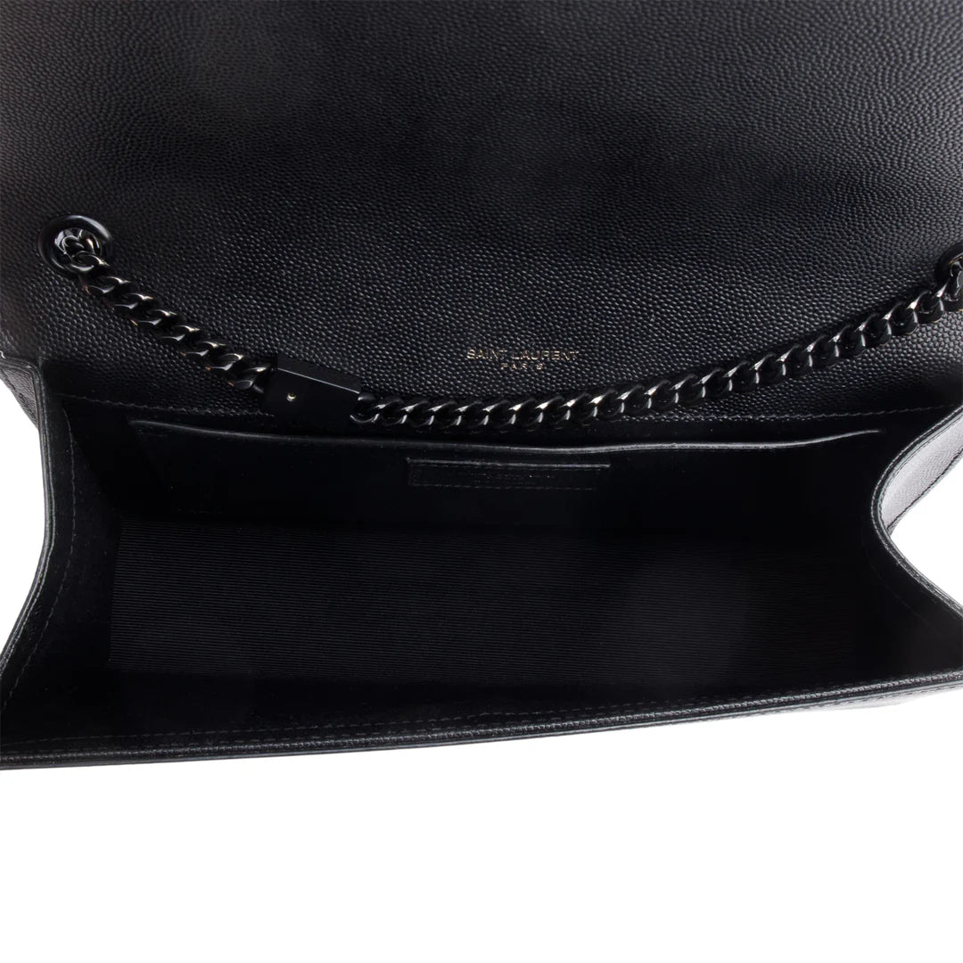 2020 So Black Grain De Poudre Leather Medium Kate Bag