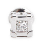 18k White Gold Diamond Les Gastons Vuitton Trunk Single Stud Earring w/ Box Coeur Cult Core