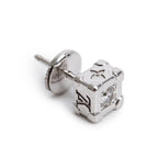 18k White Gold Diamond Les Gastons Vuitton Trunk Single Stud Earring w/ Box Coeur Cult Core