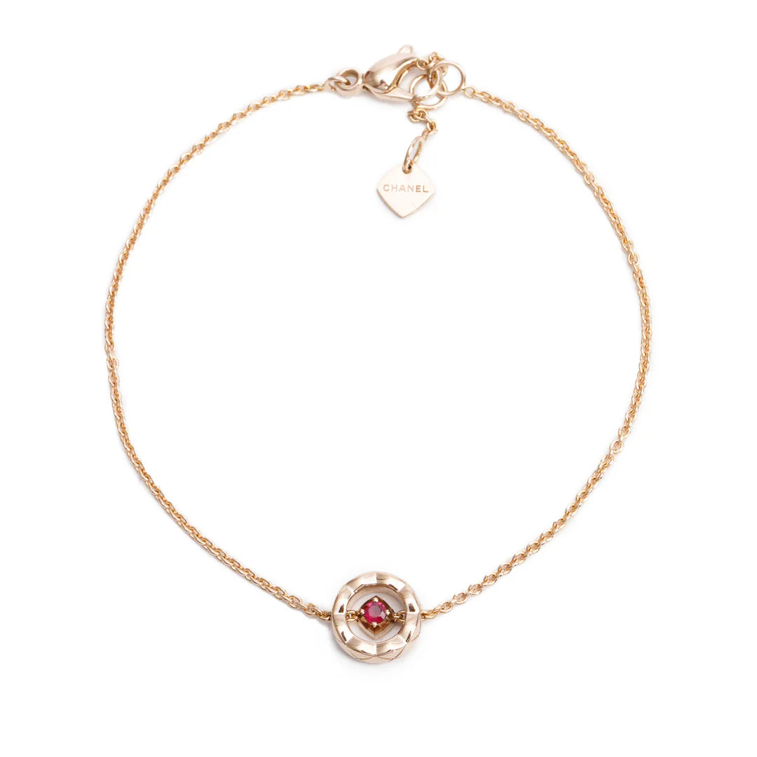 18k Rose Gold Ruby Coco Bracelet w/ Box Coeur Cult Core
