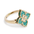 18k Yellow Gold Malachite &amp; Diamond Venetian Princess Ring, Size 8 Coeur Cult Core
