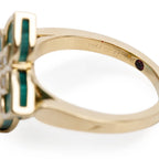 18k Yellow Gold Malachite &amp; Diamond Venetian Princess Ring, Size 8 Coeur Cult Core