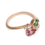 18k Rose Gold Tsavorite &amp; Pink Sapphire Ring, Size 8 Coeur Cult Core