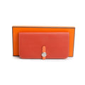 Saguine Crevette Swift Leather Dogon Long Wallet w/ Box