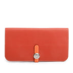 Saguine Crevette Swift Leather Dogon Long Wallet w/ Box