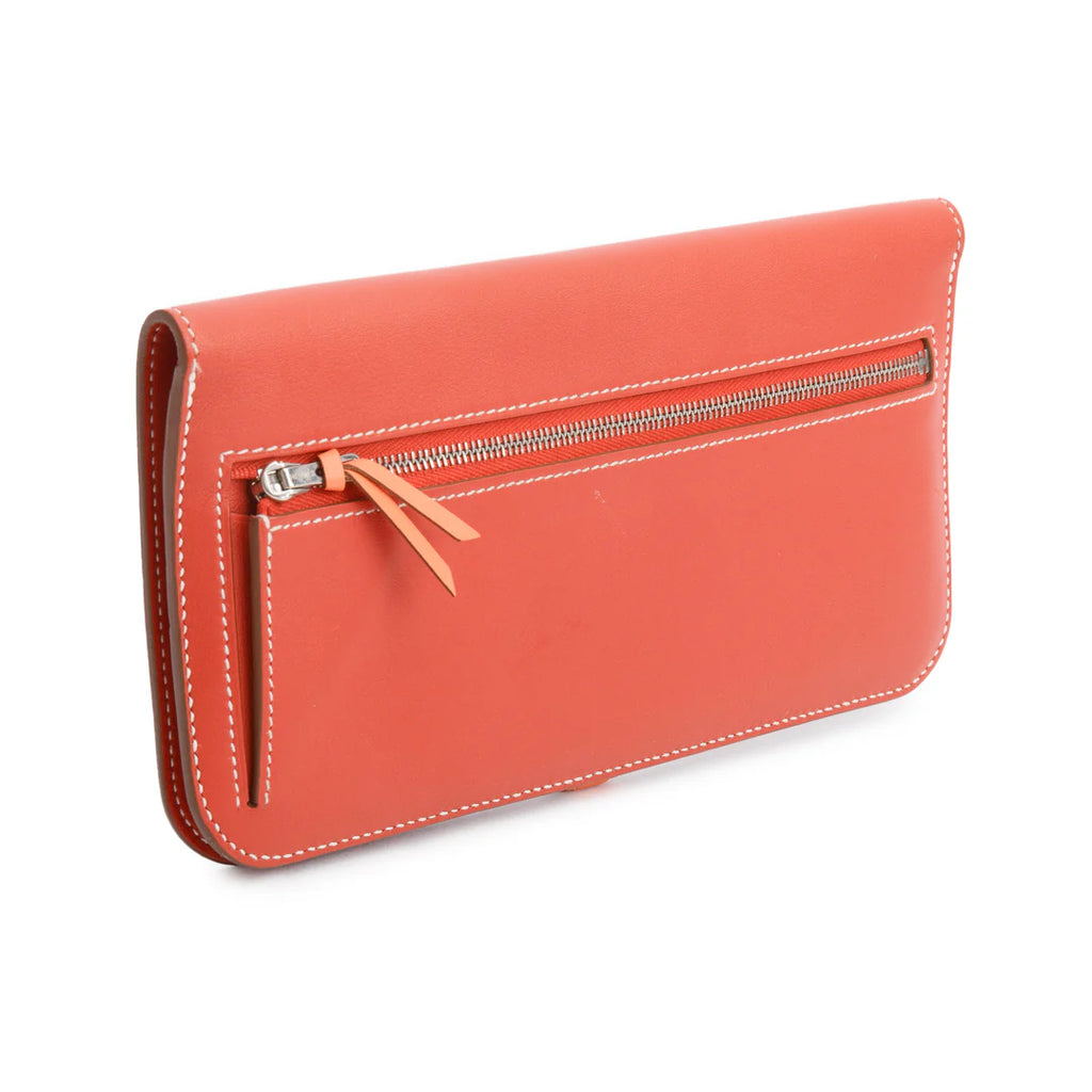 Saguine Crevette Swift Leather Dogon Long Wallet w/ Box