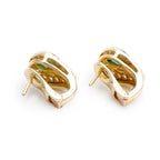 18k Yellow Gold Emerald and Diamond Earrings Coeur Cult Core
