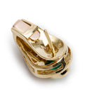 18k Yellow Gold Emerald and Diamond Earrings Coeur Cult Core