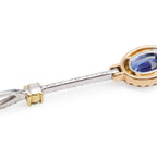 18k Yellow and White Gold Tanzanite &amp; Diamond Drop Pendant Necklace Coeur Cult Core