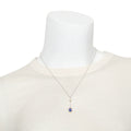 18k Yellow and White Gold Tanzanite &amp; Diamond Drop Pendant Necklace Coeur Cult Core