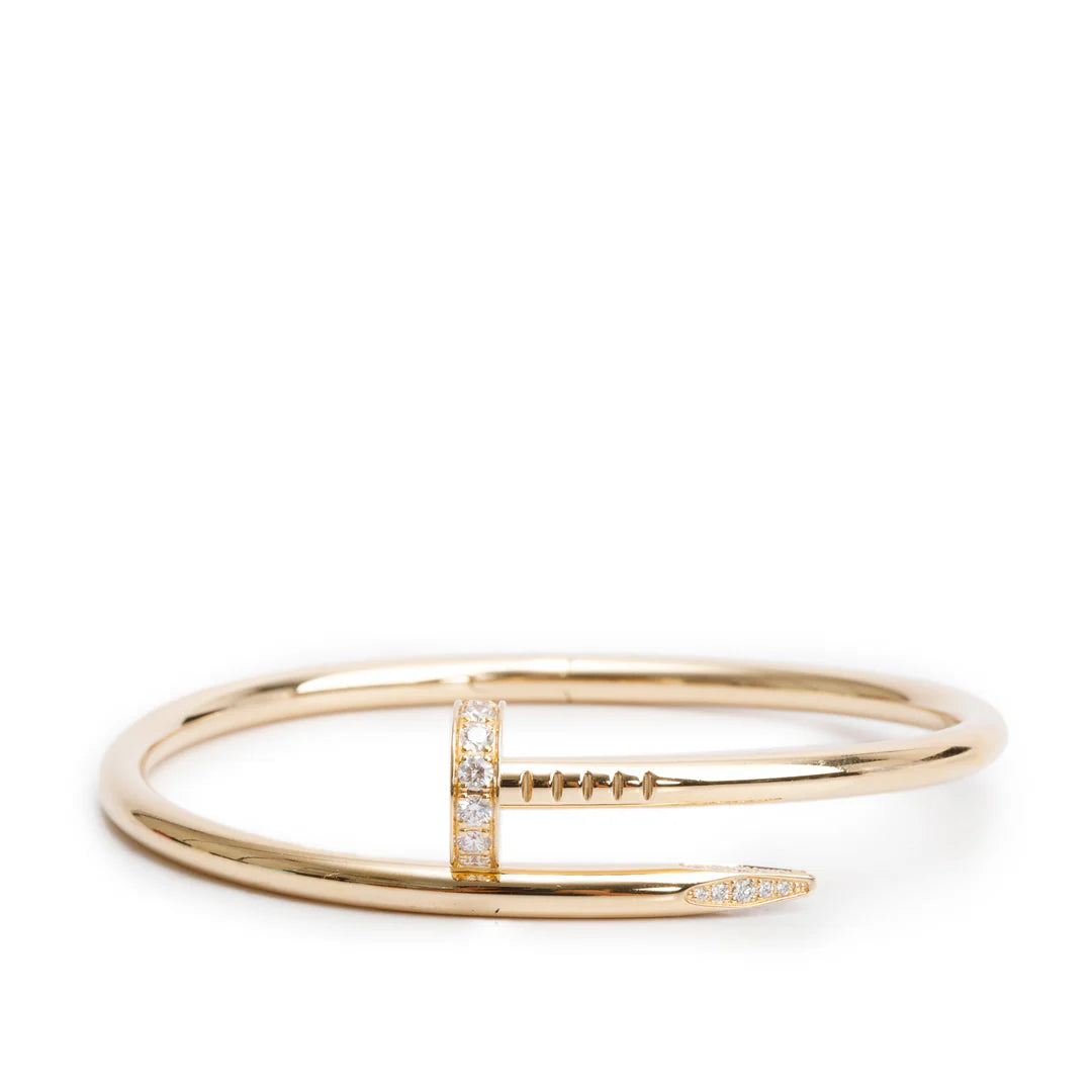 2023 18k Yellow Gold Juste Un Clou Diamond Bracelet, Size 16 w/ Box &amp; Certificate Coeur Cult Core