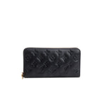 Black Monogram Embossed Leather Coussin Zippy Wallet w/ Box
