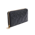 Black Monogram Embossed Leather Coussin Zippy Wallet w/ Box