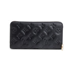 Black Monogram Embossed Leather Coussin Zippy Wallet w/ Box