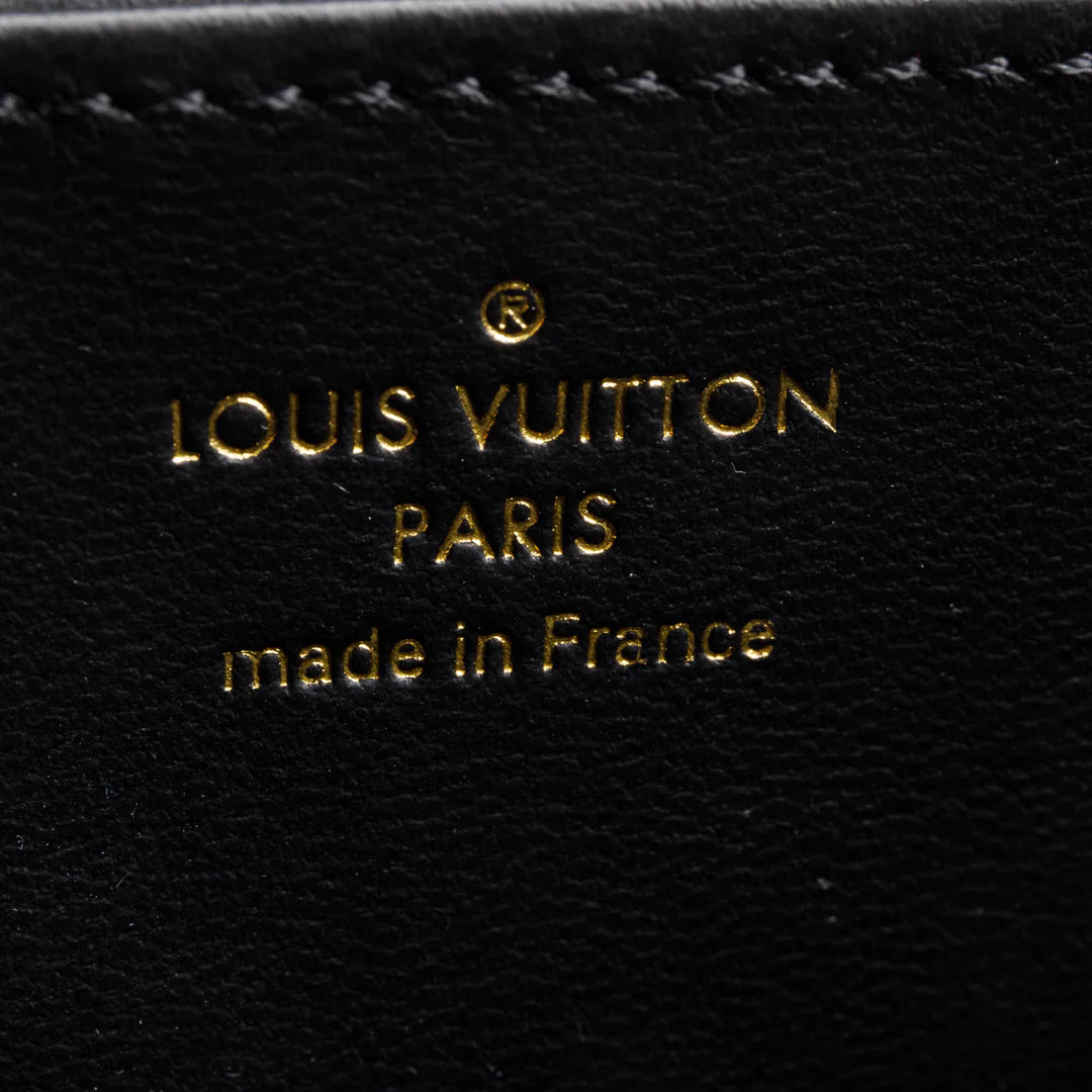 Black Monogram Embossed Leather Coussin Zippy Wallet w/ Box