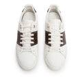 2021 White Calfskin Leather Monogram Canvas Frontrow Sneakers, Size 40