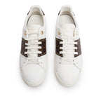 2021 White Calfskin Leather Monogram Canvas Frontrow Sneakers, Size 40