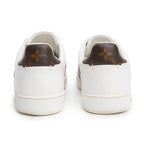 2021 White Calfskin Leather Monogram Canvas Frontrow Sneakers, Size 40