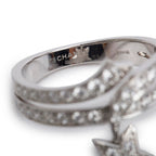 18k White Gold Diamond Etoile Filante Ring, Size 53 6.5 w/ Box Coeur Cult Core