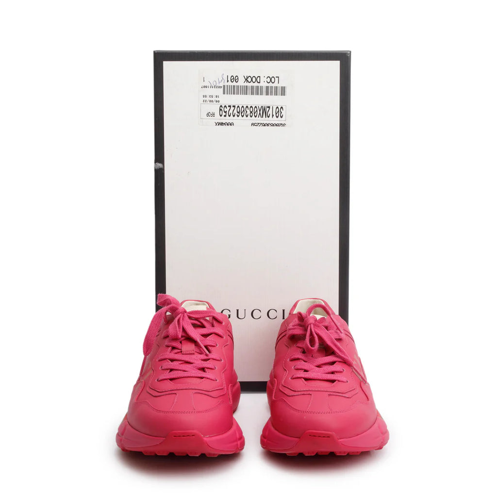Pink Leather Women's Rhyton Logo Sneakers, Size 39 w/ Box