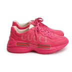 Pink Leather Women's Rhyton Logo Sneakers, Size 39 w/ Box