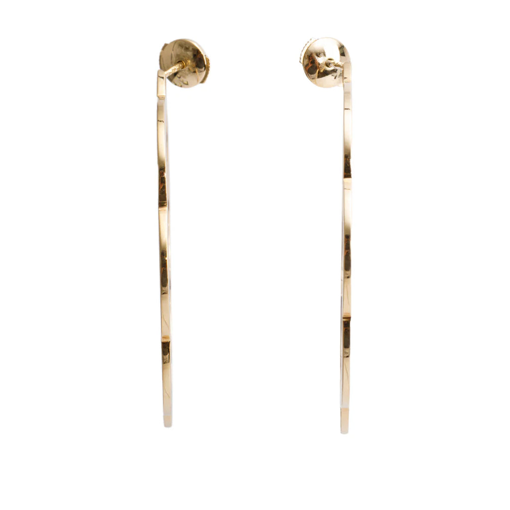 18k Yellow Gold Large Profil de Camelia Hoop Earrings Coeur Cult Core