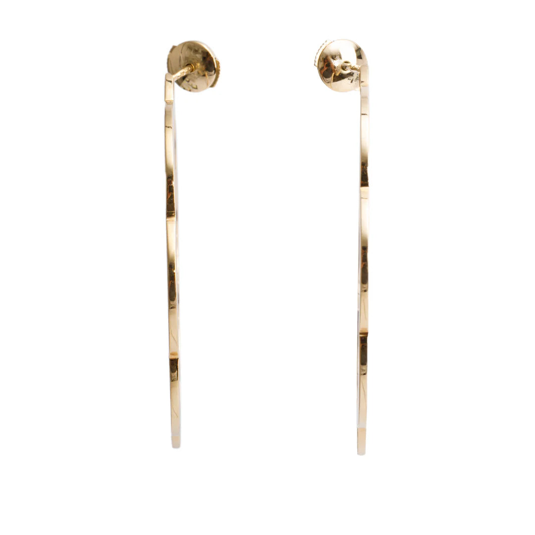 18k Yellow Gold Large Profil de Camelia Hoop Earrings Coeur Cult Core
