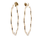 18k Yellow Gold Large Profil de Camelia Hoop Earrings Coeur Cult Core