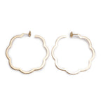 18k Yellow Gold Large Profil de Camelia Hoop Earrings Coeur Cult Core