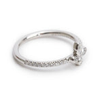 Platinum Diamond Fleur de Lis Ring, Size 5 w/ Box Coeur Cult Core