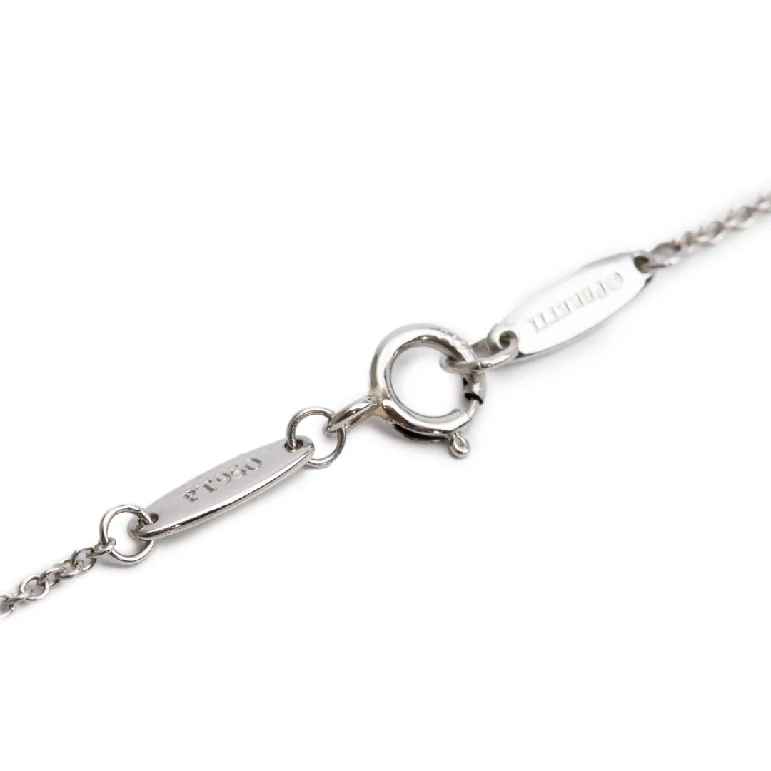 Elsa Peretti Platinum 0.60 tcw. Diamonds by the Yard Necklace w/ Box Coeur Cult Core