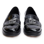 Black Patent Leather CC Logo Loafer, Size 40