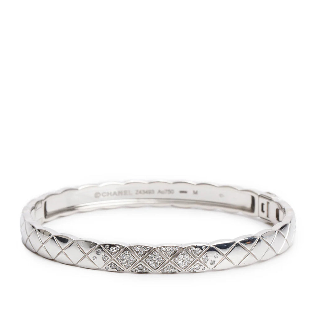18k White Gold Diamond Coco Crush Bracelet, Size M w/ Box &amp; Certificate Coeur Cult Core