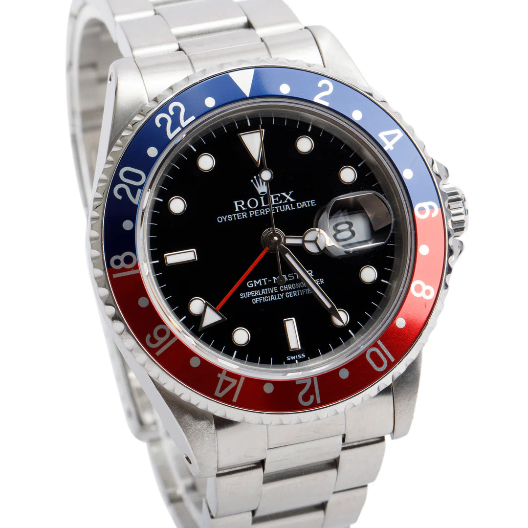 Stainless Steel GMT-Master Pepsi 40 MM Automatic Watch 16700 w/ Box &amp; Papers Coeur Cult Core