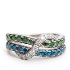 Effy 14k White Gold Multicolor Diamond Ring, Size 7 Coeur Cult Core