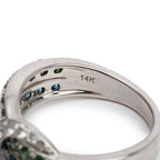 Effy 14k White Gold Multicolor Diamond Ring, Size 7 Coeur Cult Core