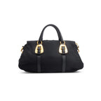 Prada Black Nylon Tessuto Soft Calf Handle Bag