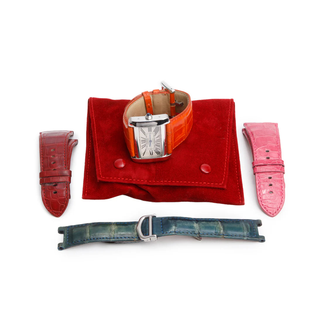 Stainless Steel Tank Divan 38 MM Automatic Watch 2612 w/ Extra Straps