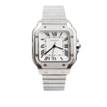2023 Stainless Steel Diamond Bezel Santos de Automatic Watch, Medium Model 4075 w/ Box, Papers &amp; Extra Leather Strap