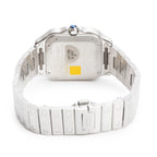 2023 Stainless Steel Diamond Bezel Santos de Automatic Watch, Medium Model 4075 w/ Box, Papers &amp; Extra Leather Strap