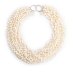 Paloma Picasso Sterling Silver Torsade Pearl Necklace w/ Box Coeur Cult Core
