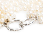Paloma Picasso Sterling Silver Torsade Pearl Necklace w/ Box Coeur Cult Core