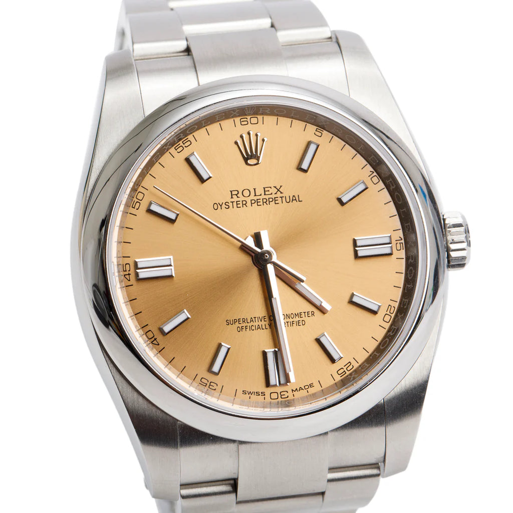 Stainless Steel Oyster Perpetual 36 MM Watch White GrapeDial 116000 w/ Box &amp; Papers
