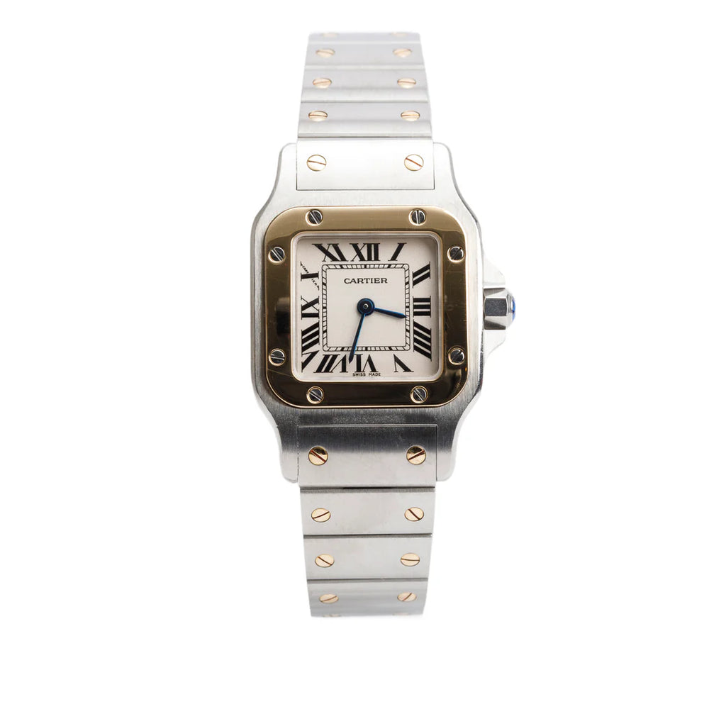 Stainless Steel &amp; 18k Yellow Gold Santos De Galbee Quartz Watch, Small Model 1567 w/ Box &amp; Papers Coeur Cult Core